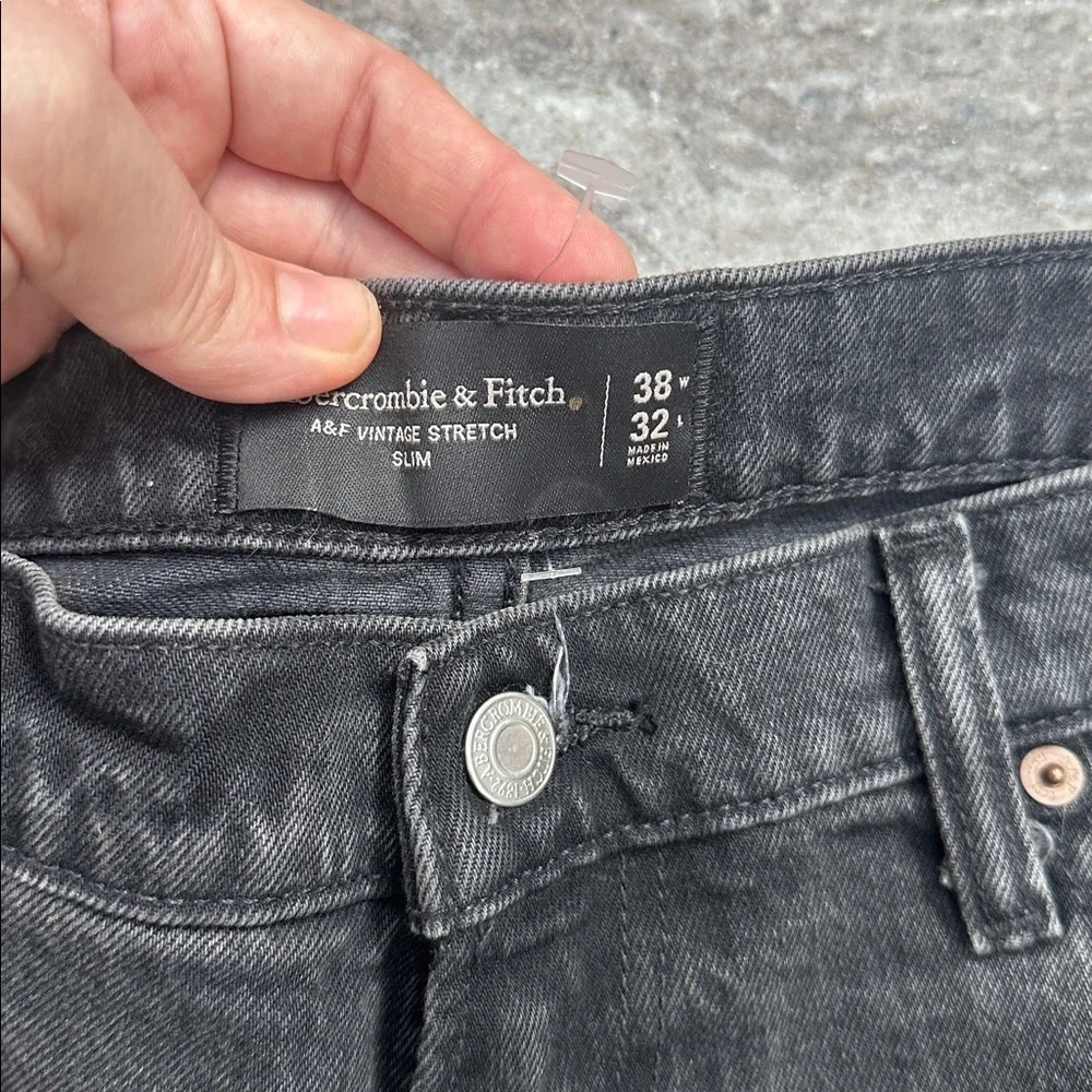 NEW Abercrombie & Fitch Men's Slim Jean Vintage Stretch Black Sz 38 X 32